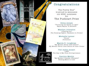 Image of book covers for poems nominated for Pushcart Prize in 2021