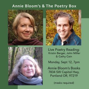 Three Poets at Annie Bloom's Books - Sept 12